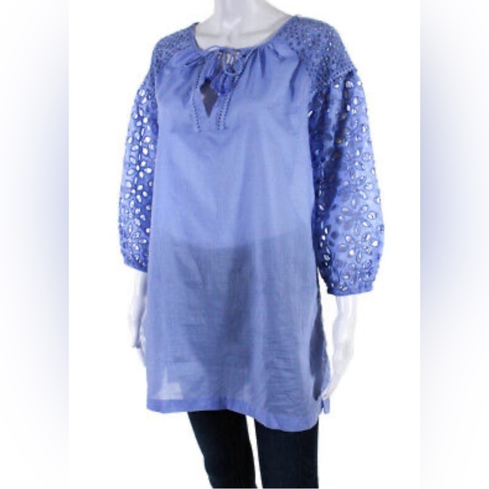 J Crew Tunic with Open Embroidered Sleeves